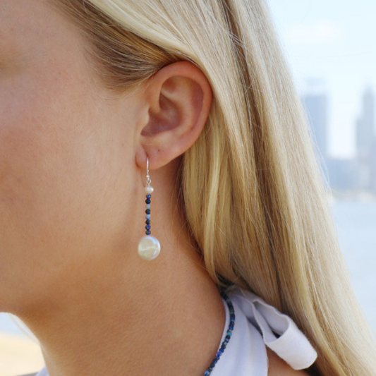 Coin Gemstone Earrings
