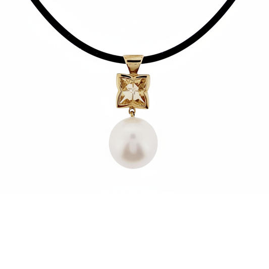 PCitG Australian South Sea pendant Citrine 9ct