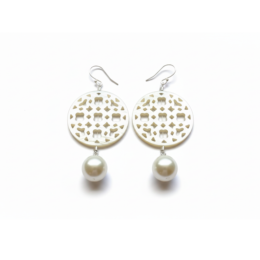 Carved Mother of Pearl Drops