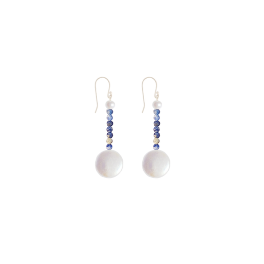 Coin Gemstone Earrings