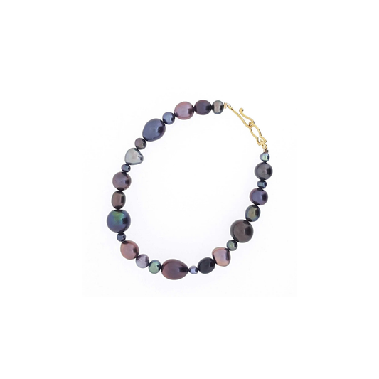 Full Strand of Black Pearls Bracelet