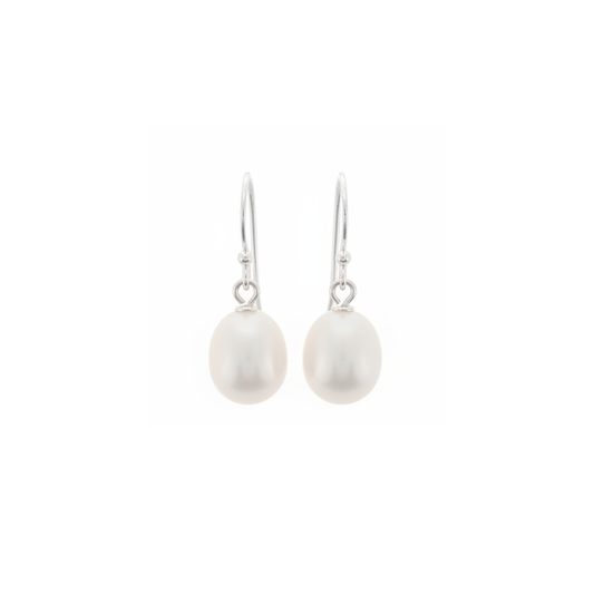 Earring Hook White Pearl Drop