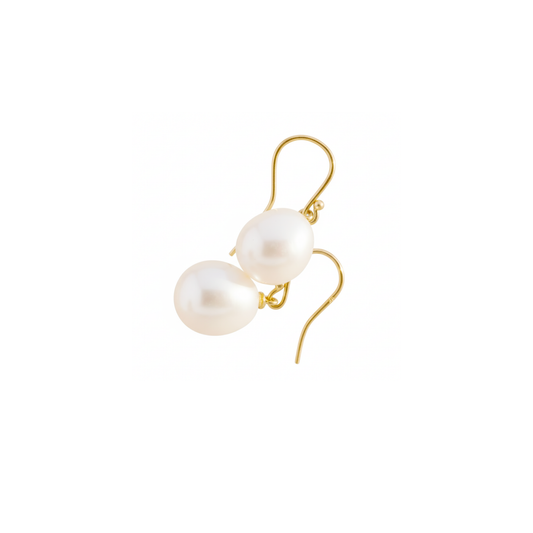 White Pearl 9ct Gold Hook