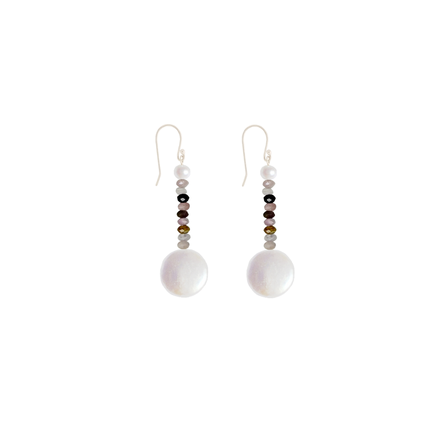 Coin Gemstone Earrings