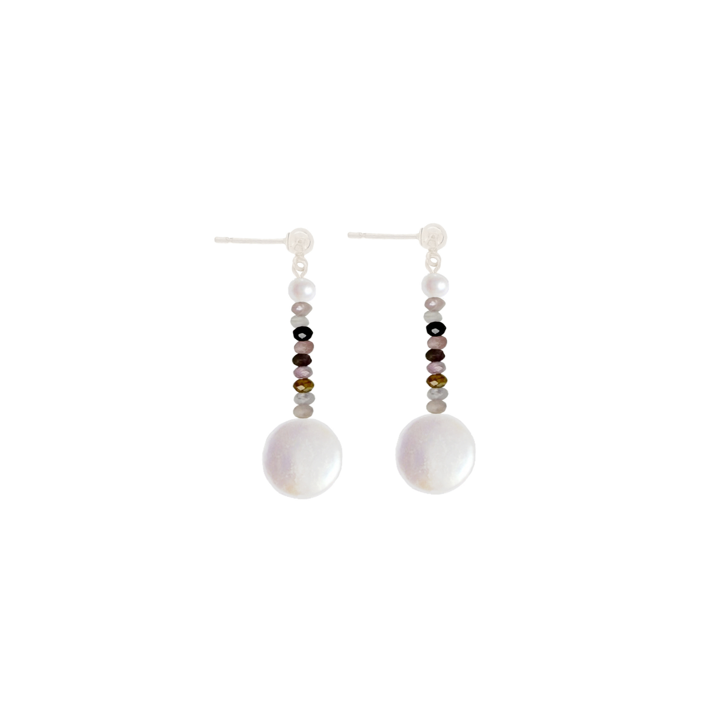 Coin Gemstone Earrings