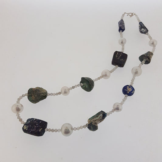 Necklace Antique Glass and South Sea